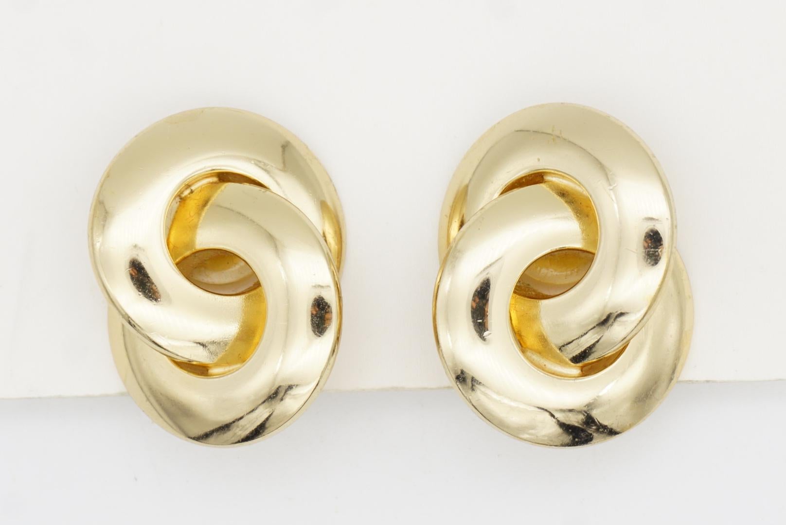 Christian Dior Vintage 1980s Glow Verschlungene verflochtene Clip-Ohrringe im Angebot 2