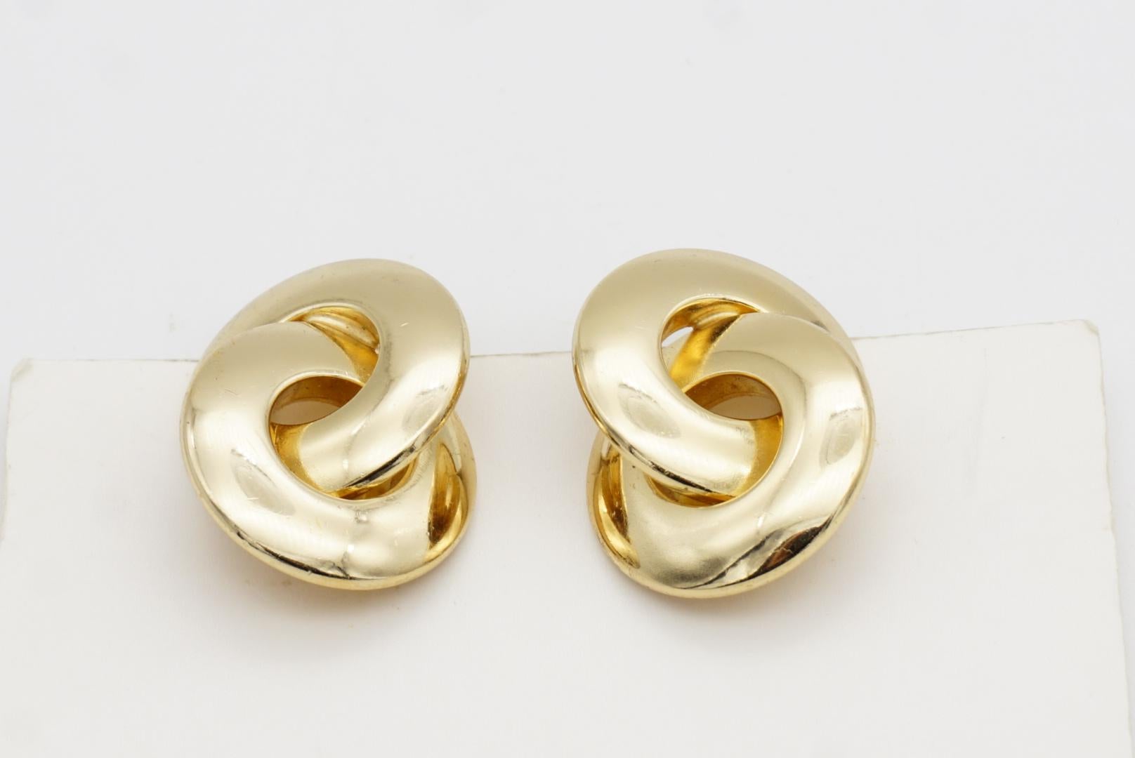 Christian Dior Vintage 1980s Glow Verschlungene verflochtene Clip-Ohrringe im Angebot 3