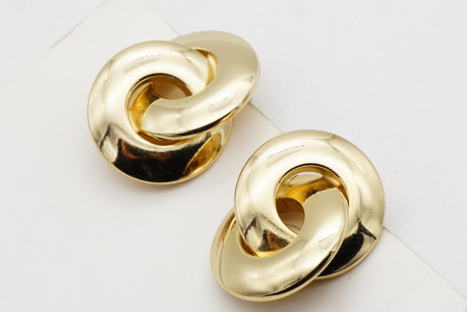 Christian Dior Vintage 1980s Glow Verschlungene verflochtene Clip-Ohrringe im Angebot 4