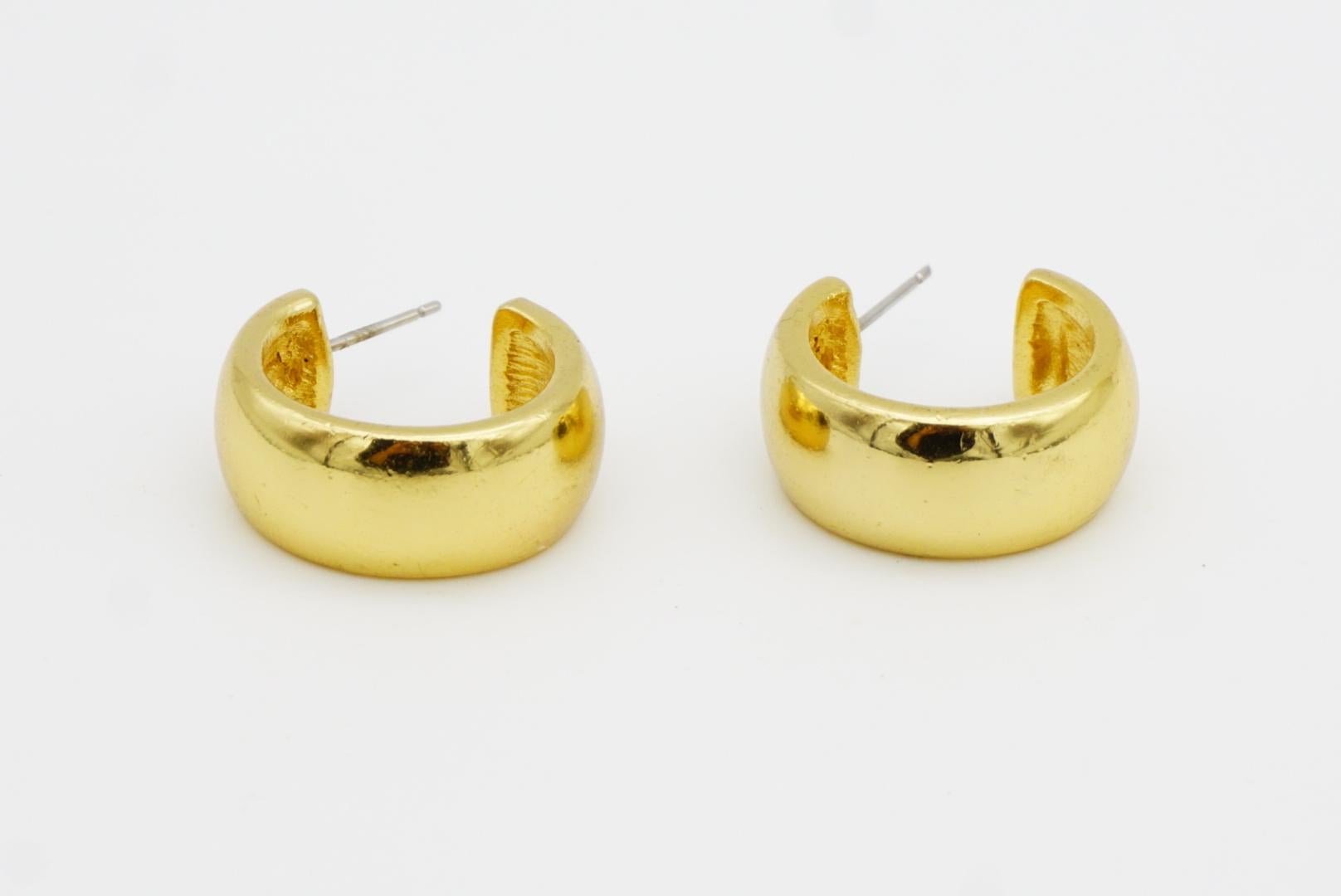 Christian Dior Vintage 1980s Glow Semi Demi Circle Dome Hoop Pierced Earrings For Sale 5