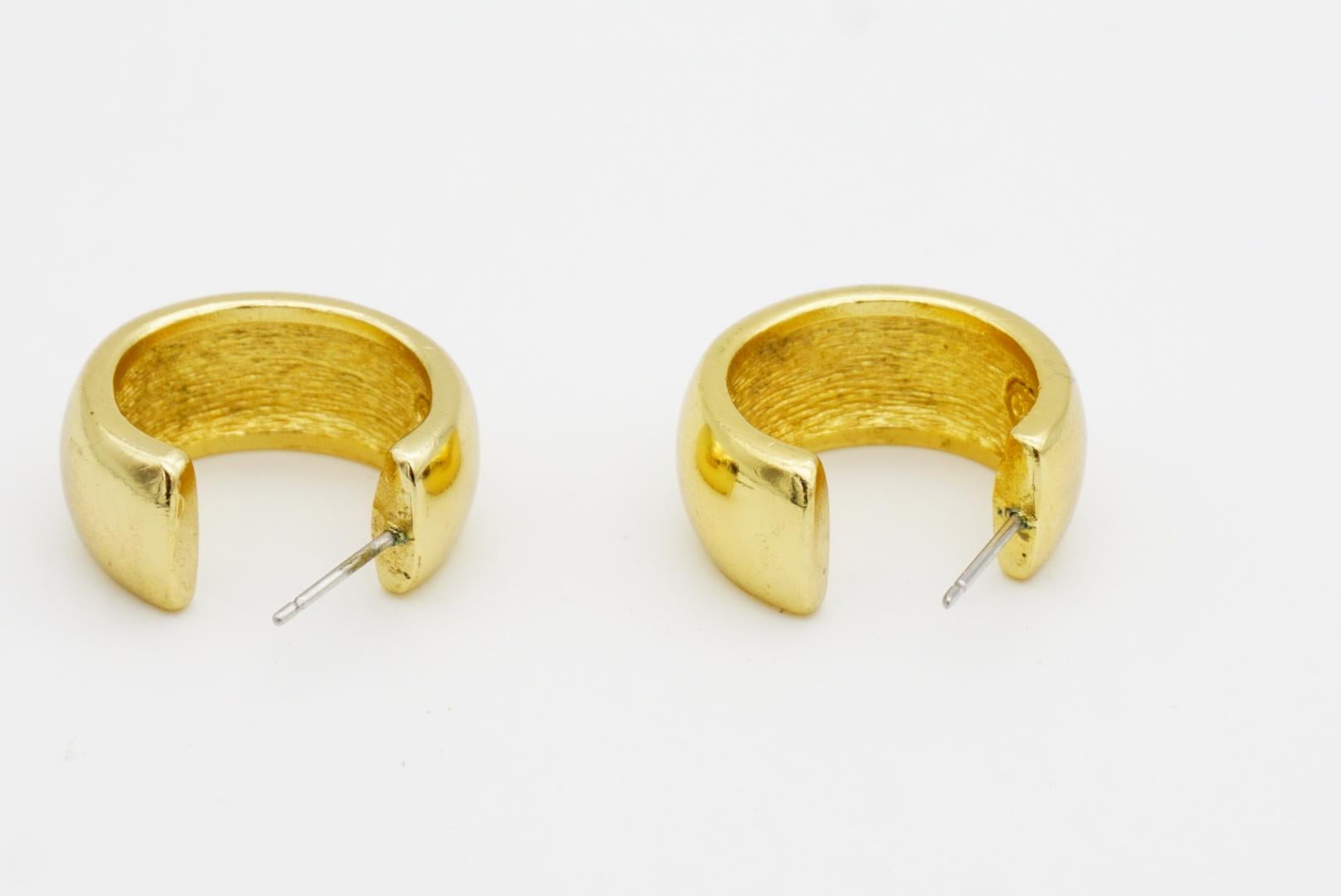 Christian Dior Vintage 1980s Glow Semi Demi Circle Dome Hoop Pierced Earrings For Sale 6