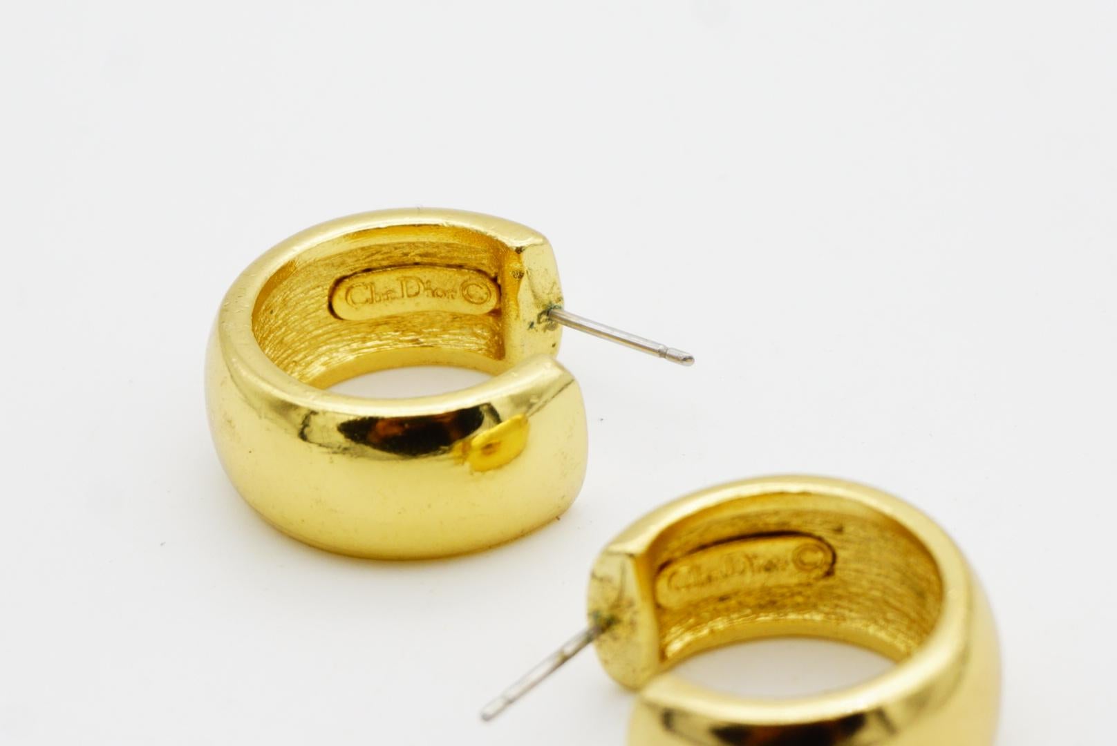 Christian Dior Vintage 1980s Glow Semi Demi Circle Dome Hoop Pierced Earrings For Sale 7