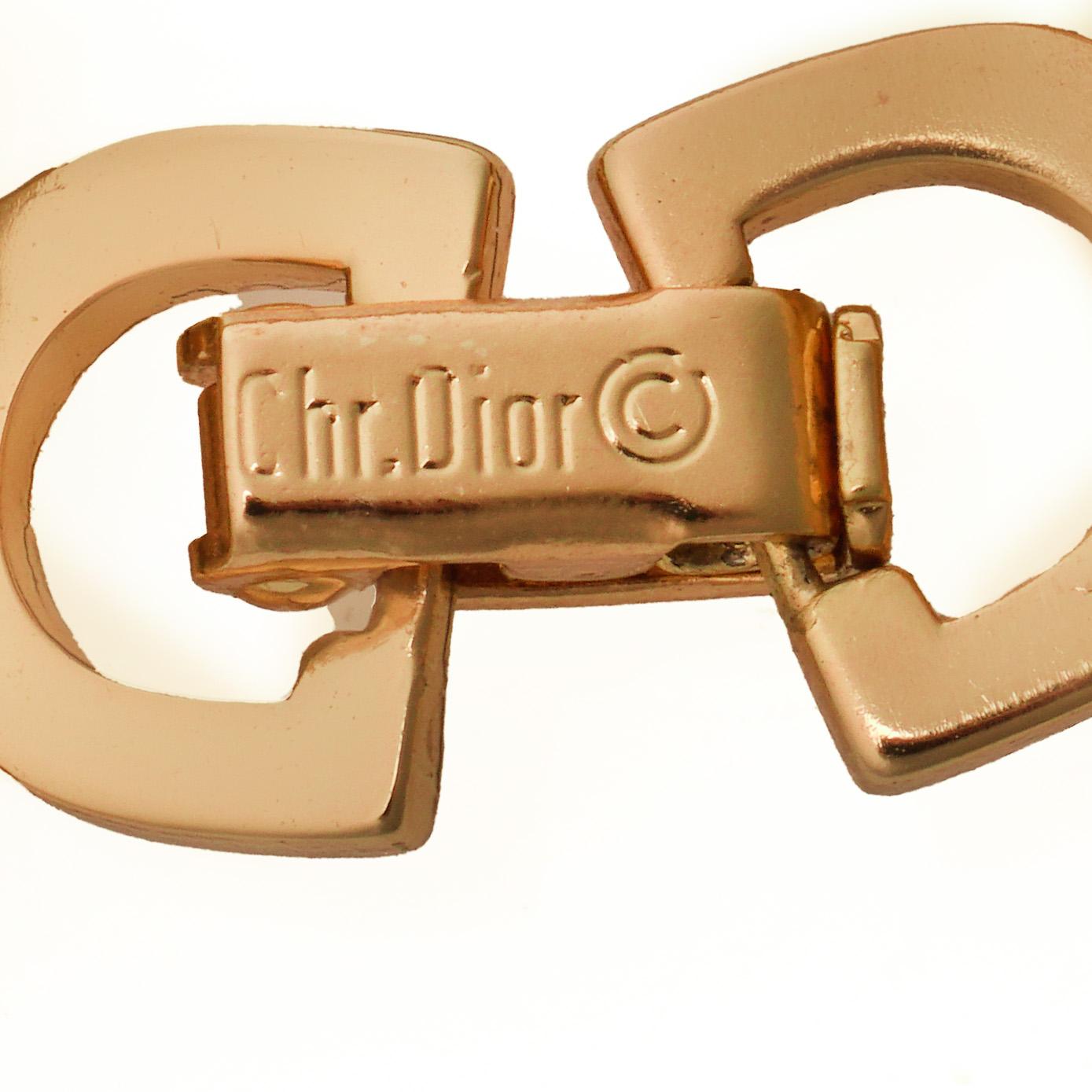 Christian Dior Vintage 1980s Gold-Tone Chunky Chain Link Bracelet Pour femmes en vente
