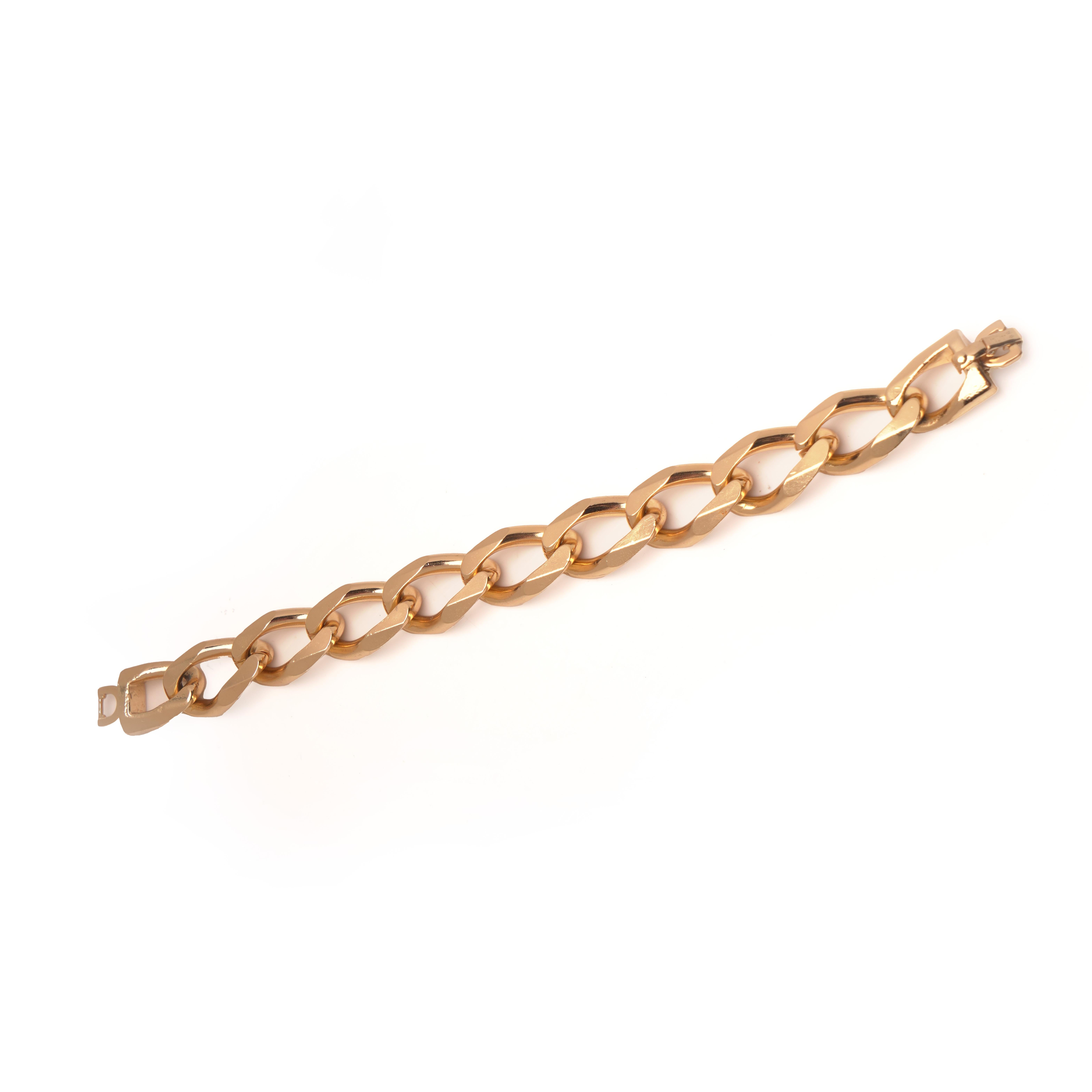 Christian Dior Vintage 1980s Gold-Tone Chunky Chain Link Bracelet en vente 1