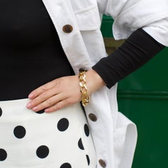 Christian Dior Vintage 1980s Gold-Tone Chunky Chain Link Bracelet