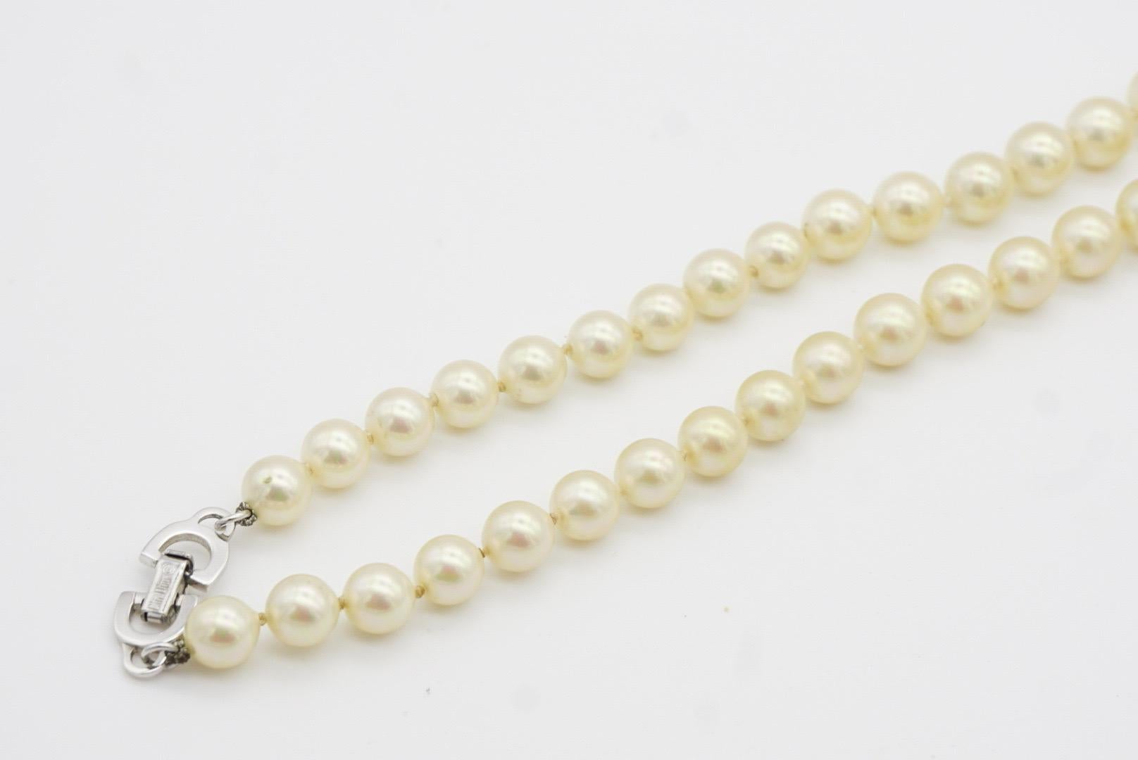 Christian Dior Collana vintage anni '80 con perline sferiche graduate, logo CD e perle in vendita 9