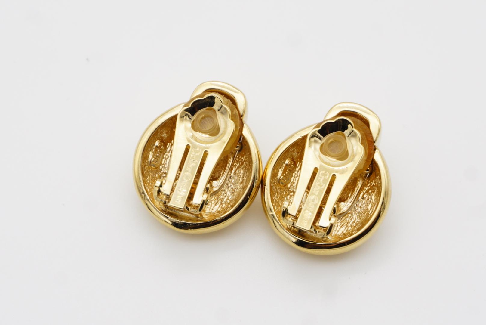 Christian Dior Vintage 1980s Interlock Glow Circle Knot Hoop Loop Clip Earrings For Sale 7