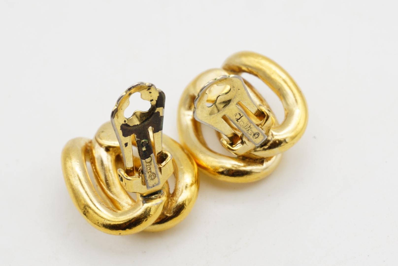 Christian Dior Vintage 1980s Interlocked Double Knot Twist Rope Clip Earrings For Sale 9