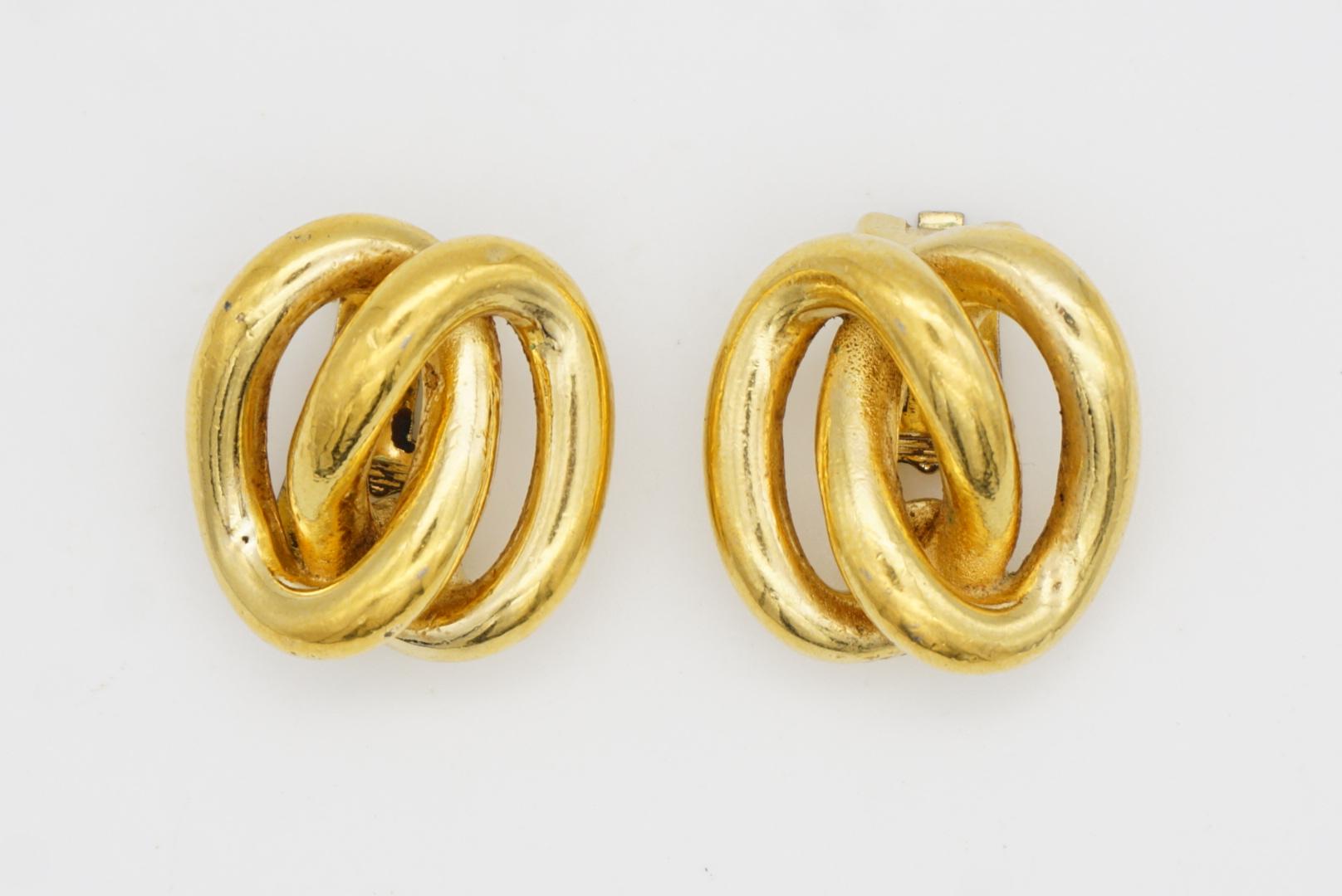 Christian Dior Vintage 1980s Interlocked Double Knot Twist Rope Clip Earrings For Sale 4