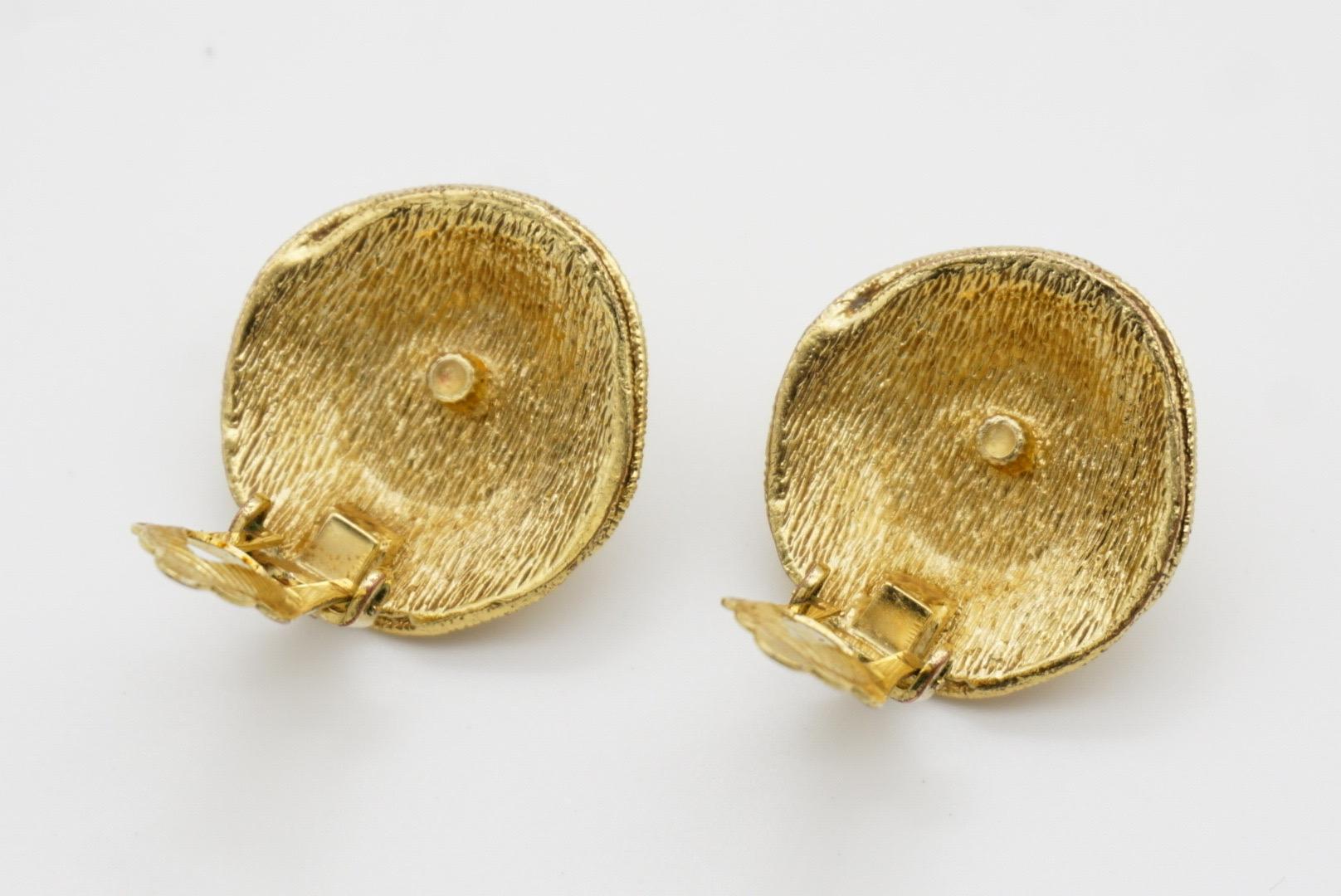 Christian Dior Vintage 1980er Jahre Irregular Spiral Runde Kreis Perle Clip-Ohrringe im Angebot 11