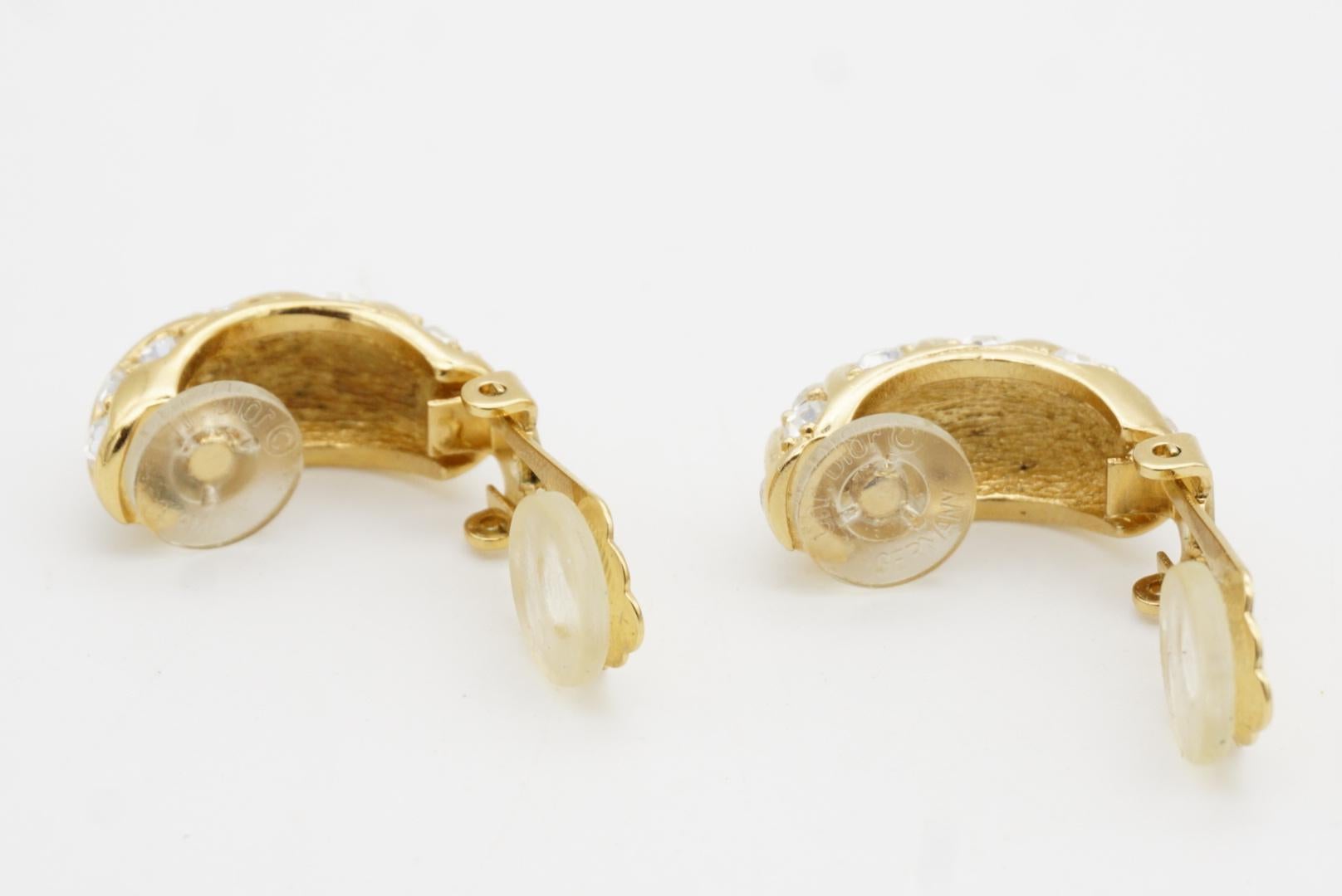 Christian Dior Vintage 1980er Jahre großer Kreis funkelnde Kristalle Dome Hoop Ohrringe im Angebot 7