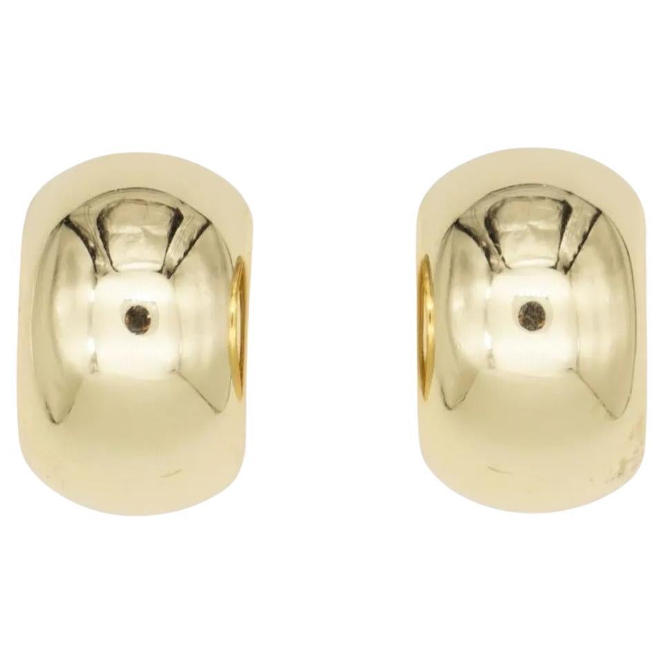 Christian Dior Vintage 1980er Jahre große Dome Glow Demi Hoop Halbkreis Clip Ohrringe im Angebot