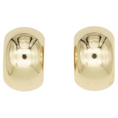 Christian Dior Vintage 1980s Large Domed Glow Demi Hoop Semicircle Clip Earrings