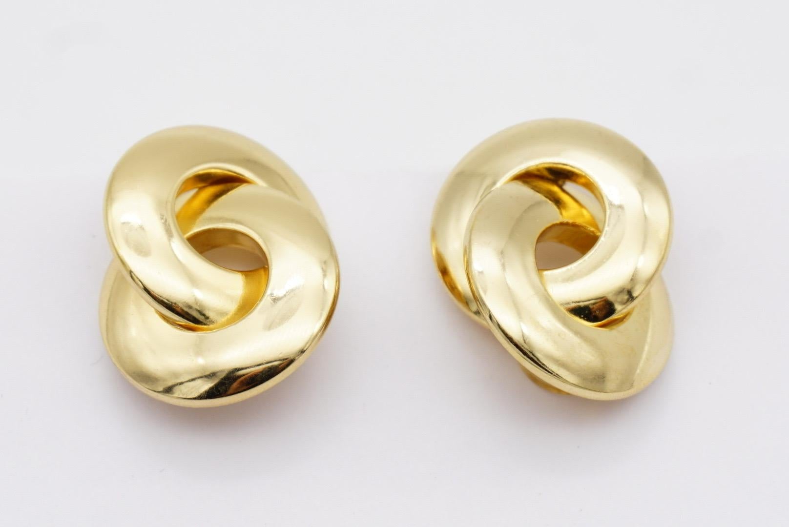 Christian Dior Vintage 1980s Large Glow Twist Intertwined Knot Clip Earrings For Sale 7