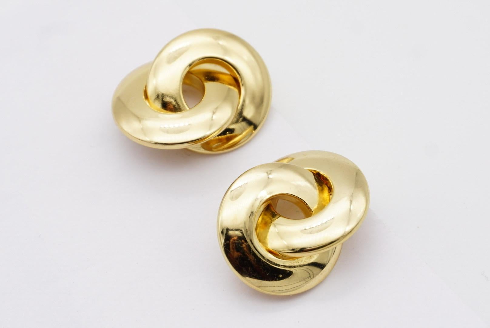 Christian Dior Vintage 1980s Large Glow Twist Intertwined Knot Clip Earrings For Sale 9