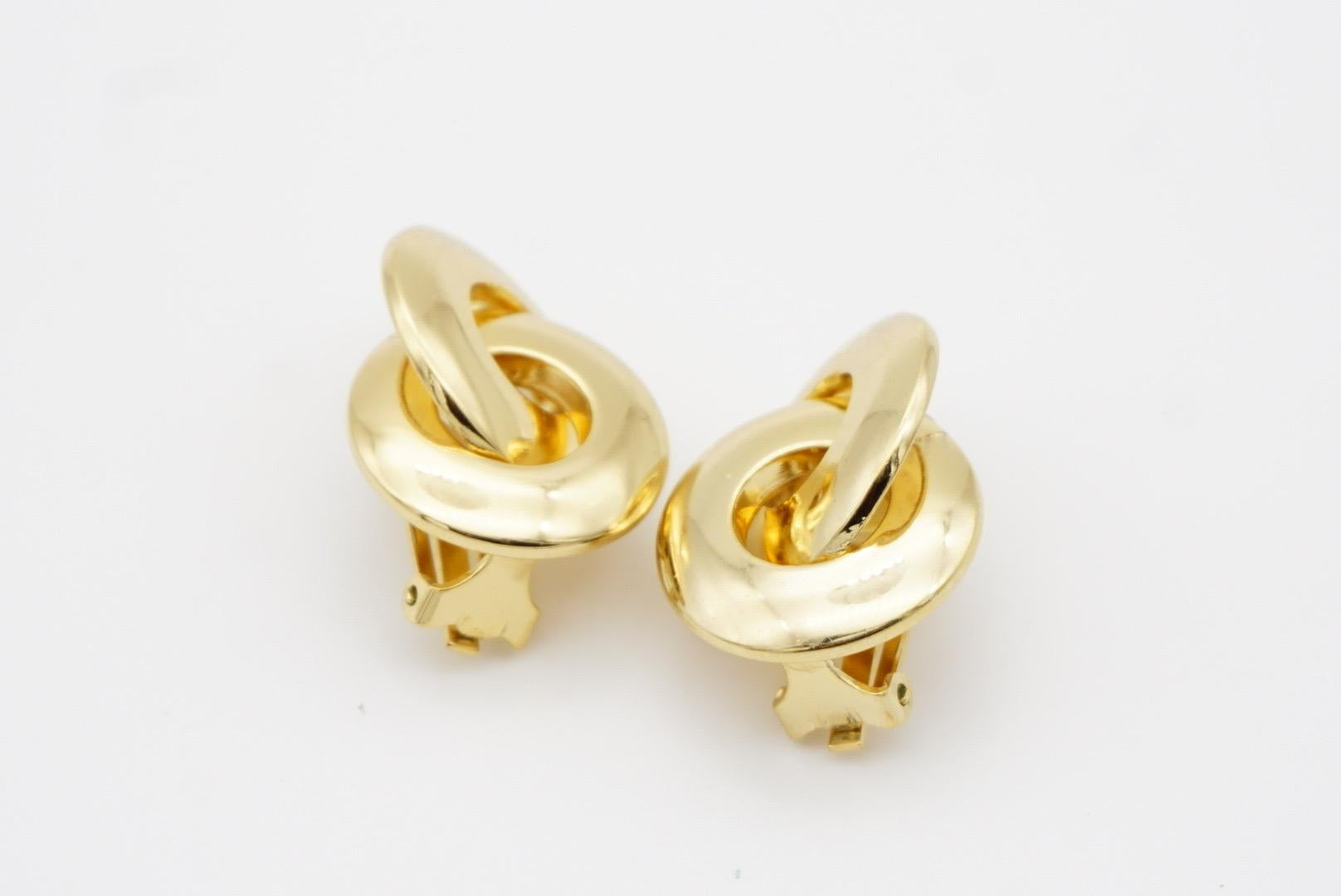 Christian Dior Vintage 1980s Large Glow Twist Intertwined Knot Clip Earrings For Sale 10
