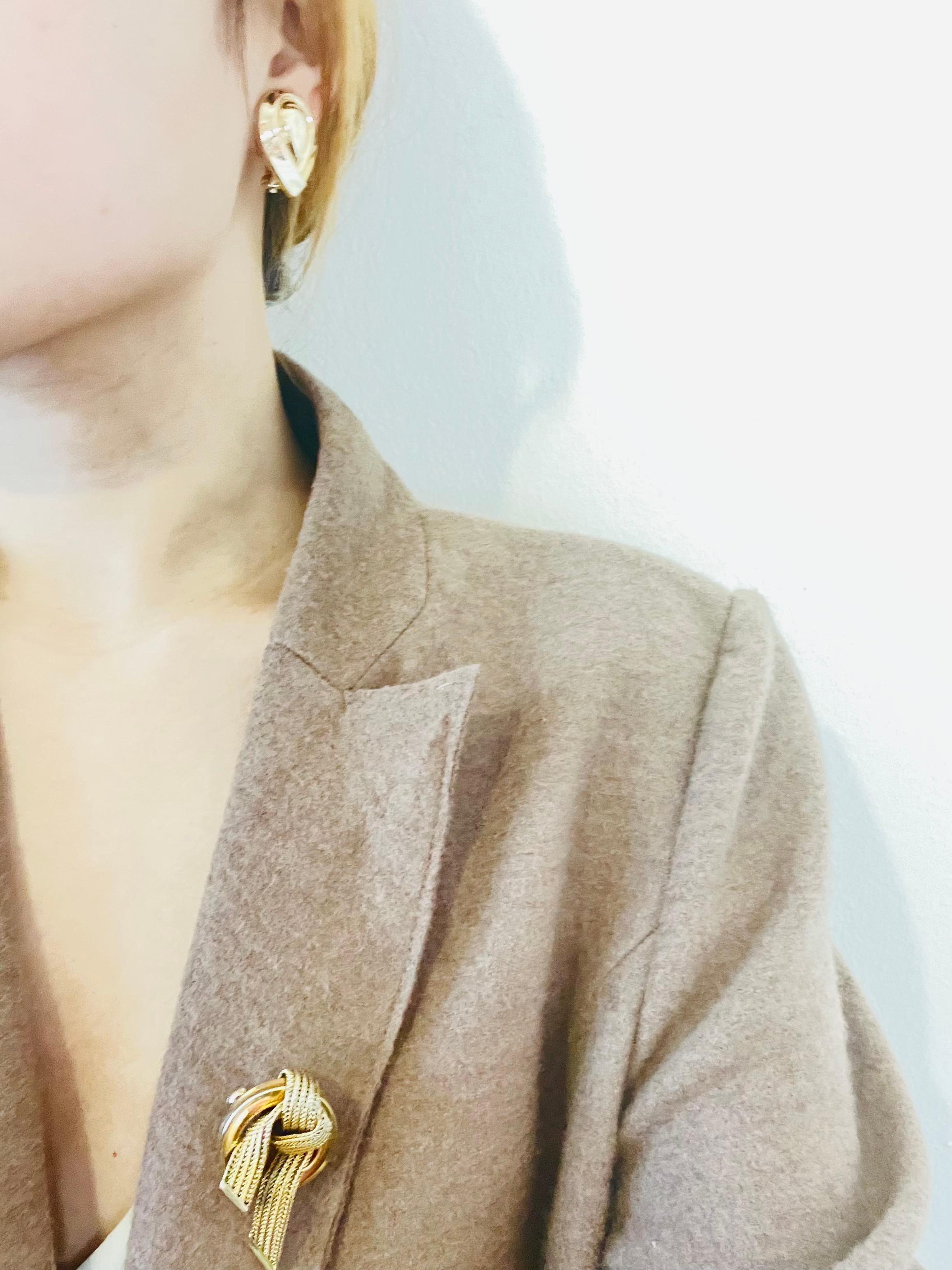 Christian Dior Vintage 1980s Large Glow Water Tear Drop Triangle Clip Earrings For Sale 1