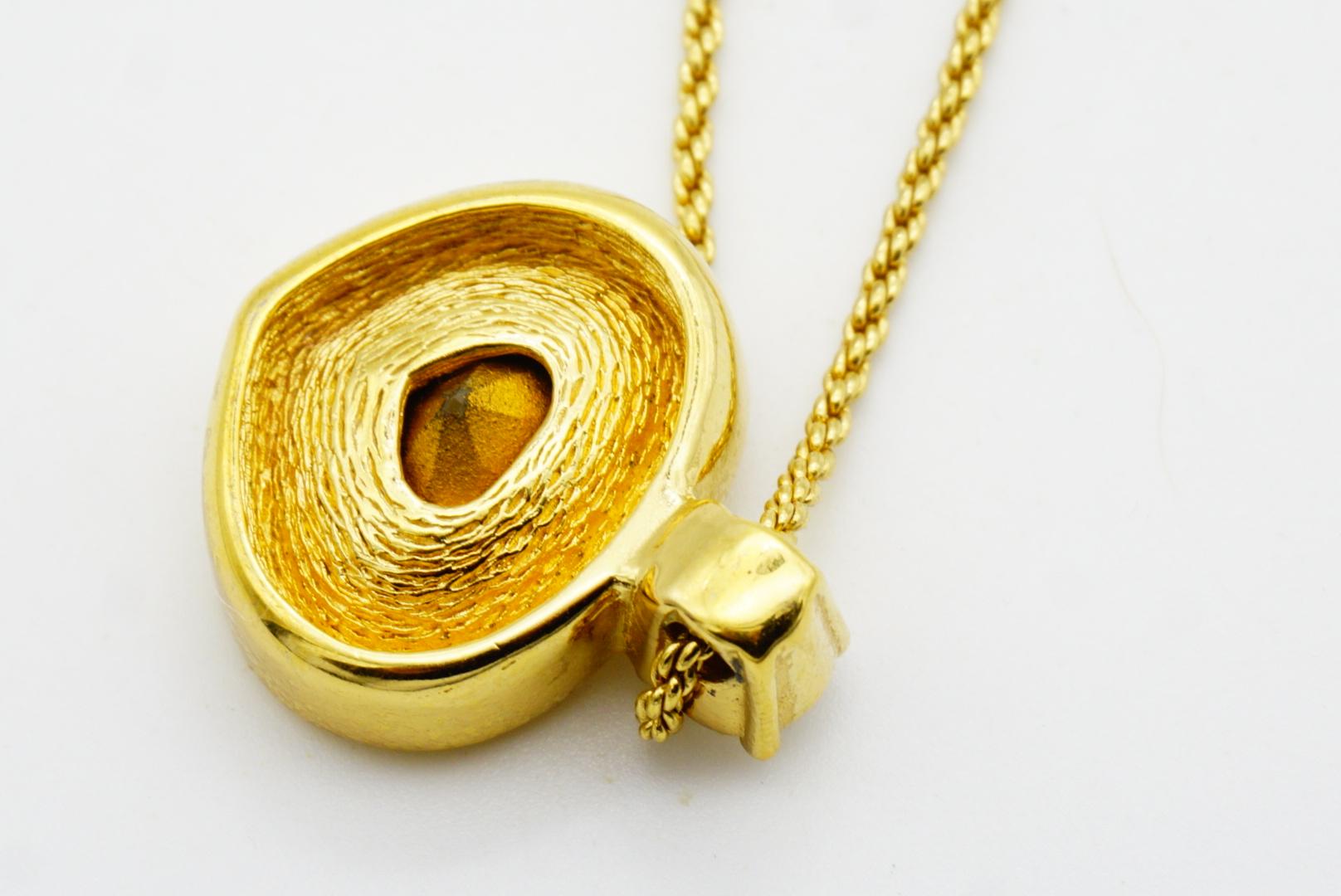 Christian Dior, collier pendentif vintage des années 1980 avec grand cœur et cristaux transparents en vente 5