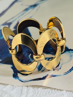 Christian Dior Vintage 1980s Large Interlocked Hoop Oval Round Circle Bracelet