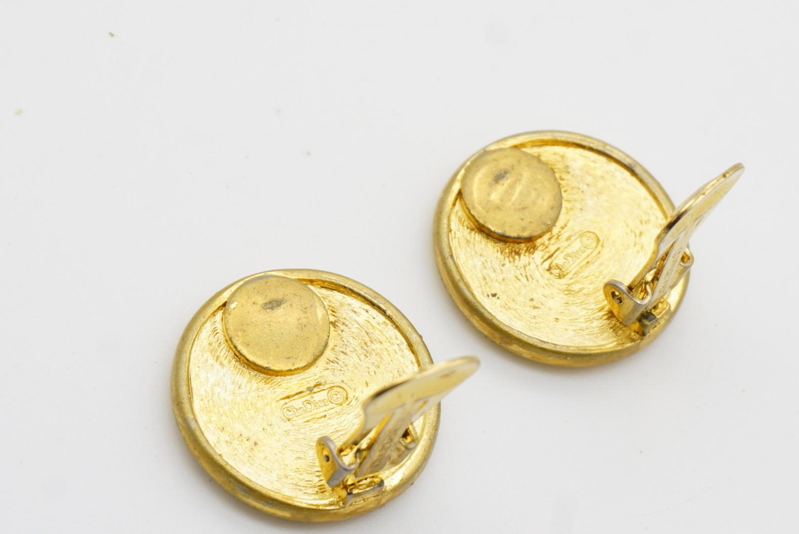 Christian Dior Vintage 1980er Jahre Großes Logo Insignia Initial Monogramm Clip-Ohrringe im Angebot 8