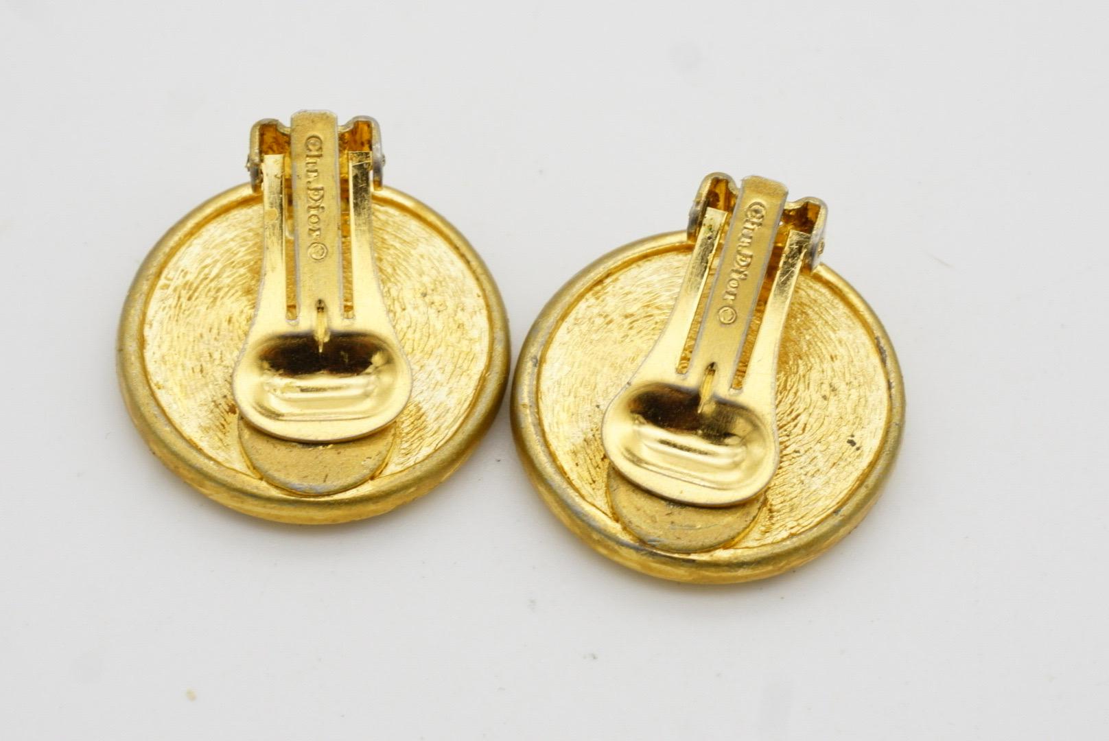 Christian Dior Vintage 1980er Jahre Großes Logo Insignia Initial Monogramm Clip-Ohrringe im Angebot 9