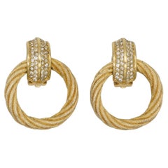 Christian Dior Vintage anni '80: orecchini a goccia grandi, rotondi, con cristalli, a cerchio e grossi.