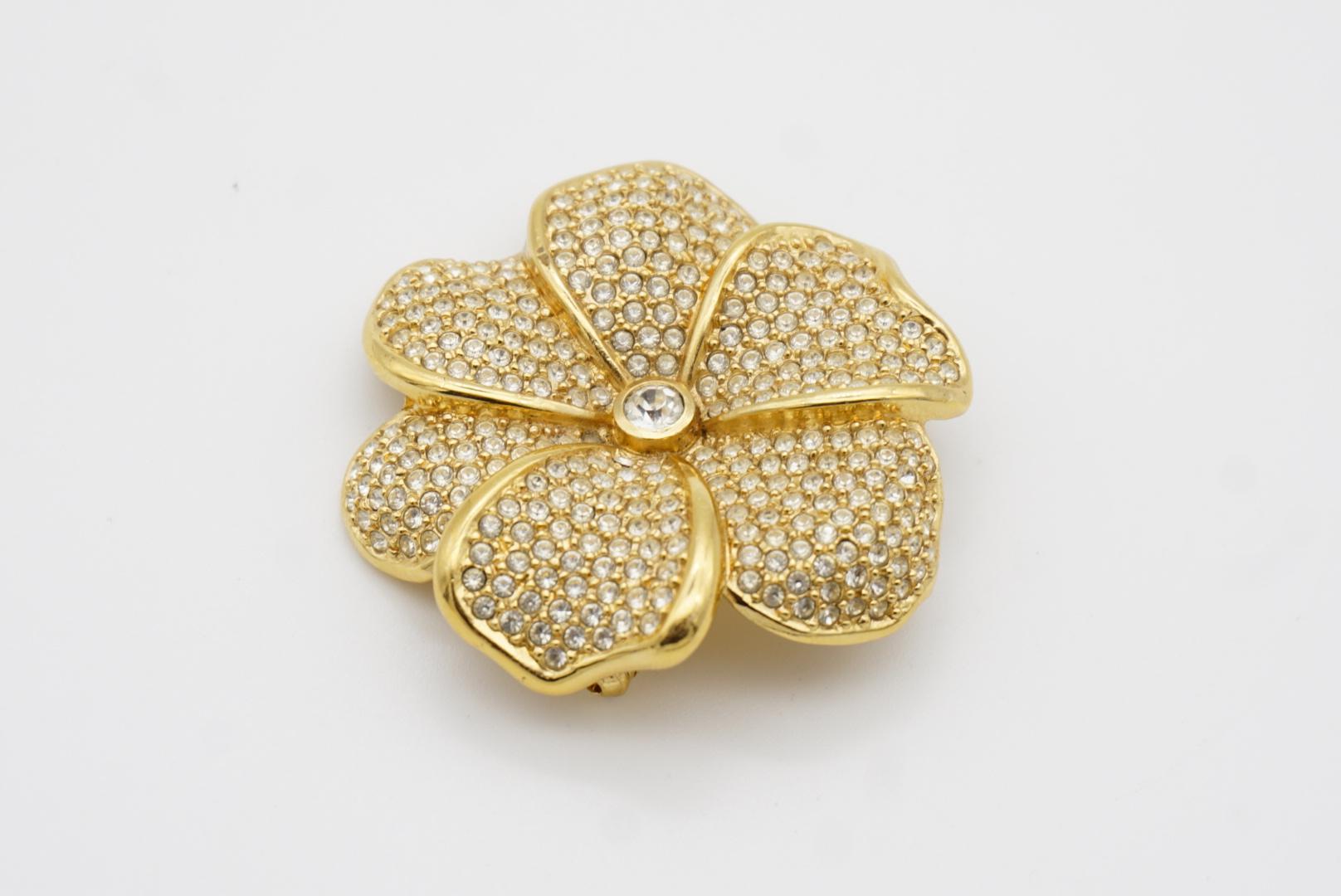 Christian Dior Vintage anni '80 Spilla a forma di fiore con cristalli grandi e lucenti 5