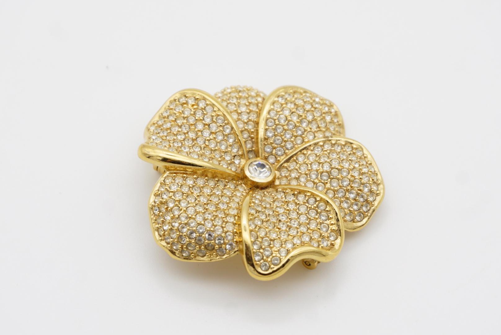 Christian Dior Vintage anni '80 Spilla a forma di fiore con cristalli grandi e lucenti 6
