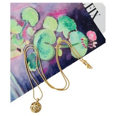 Christian Dior Vintage 1980s Long Ball Sphere Openwork Crystals Pendant Necklace