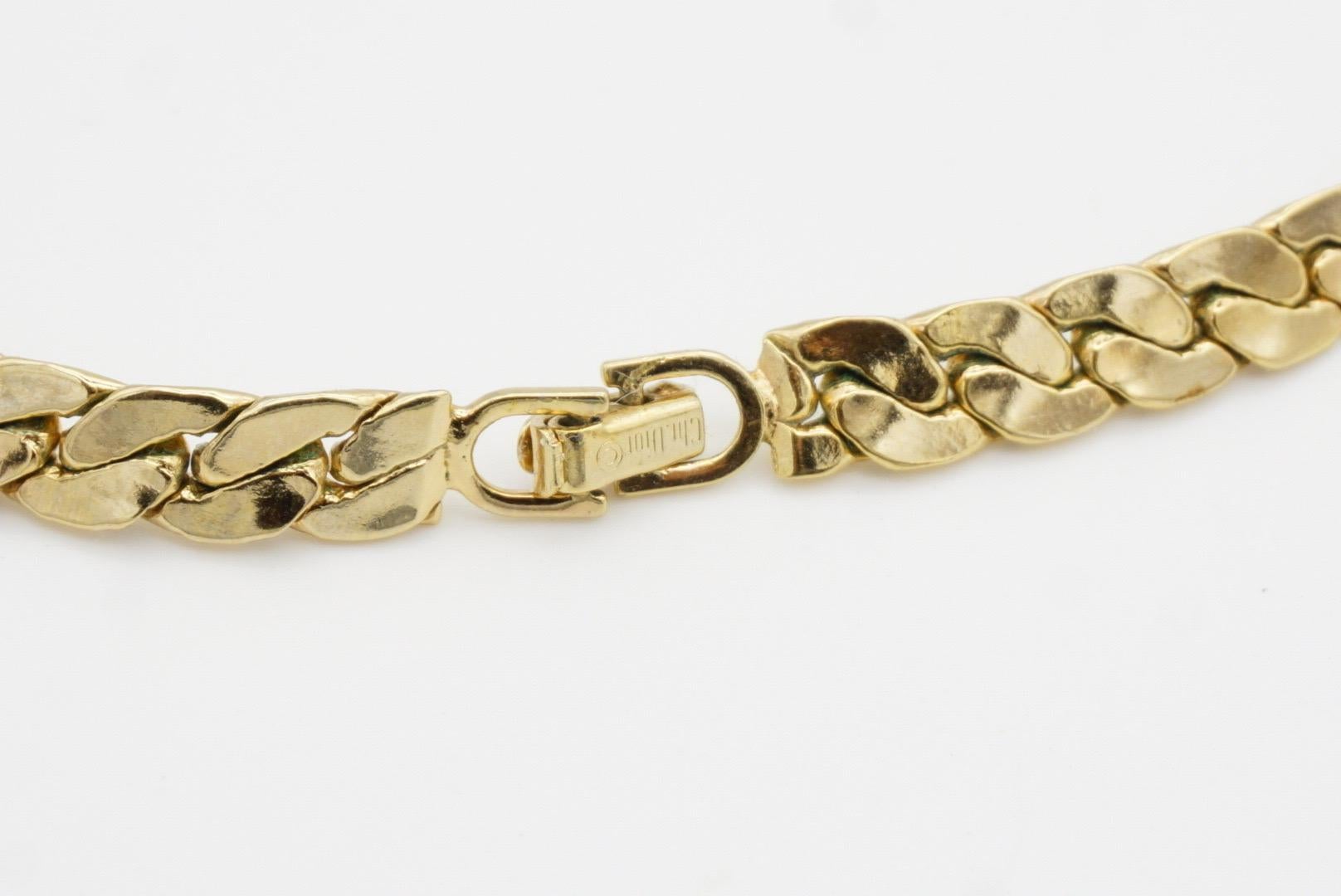 Christian Dior Vintage anni '80 Collana con cristalli cabochon di conchiglia opaca e gelata bianca 10