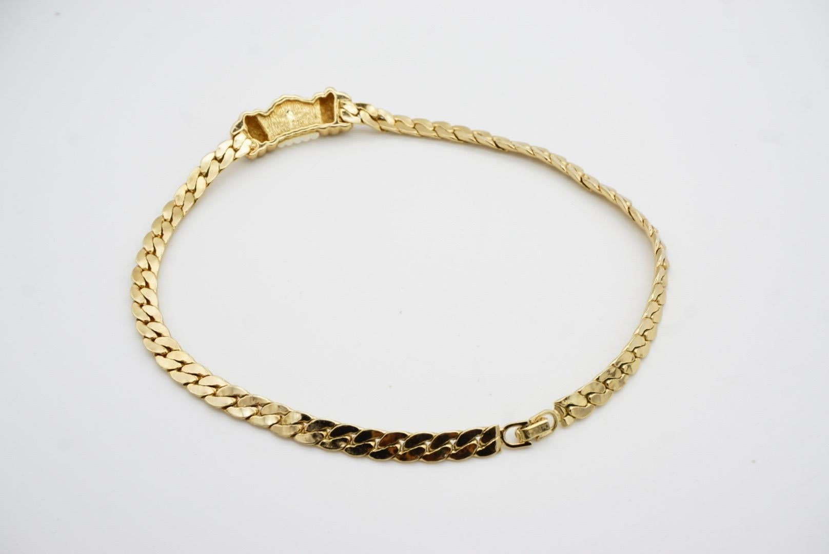 Christian Dior Vintage anni '80 Collana con cristalli cabochon di conchiglia opaca e gelata bianca in vendita 10