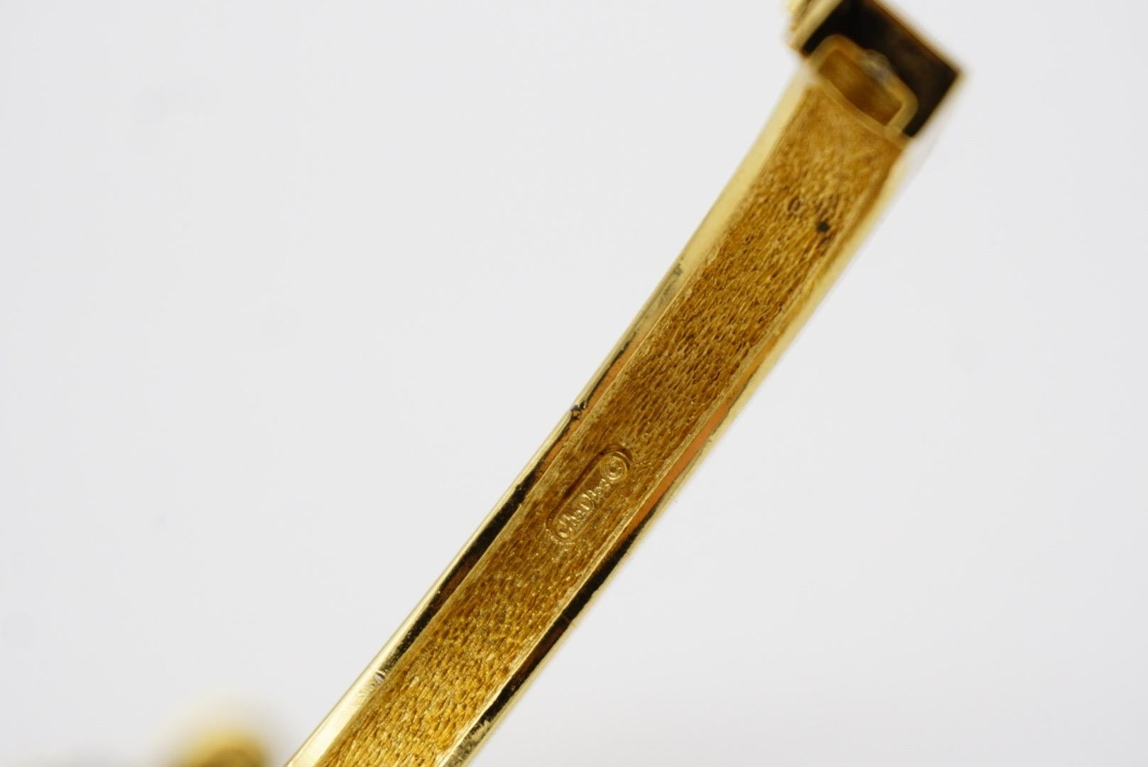 Christian Dior Vintage 1980s Monogram Logo CD Classic Gold Cuff Bangle Bracelet For Sale 10