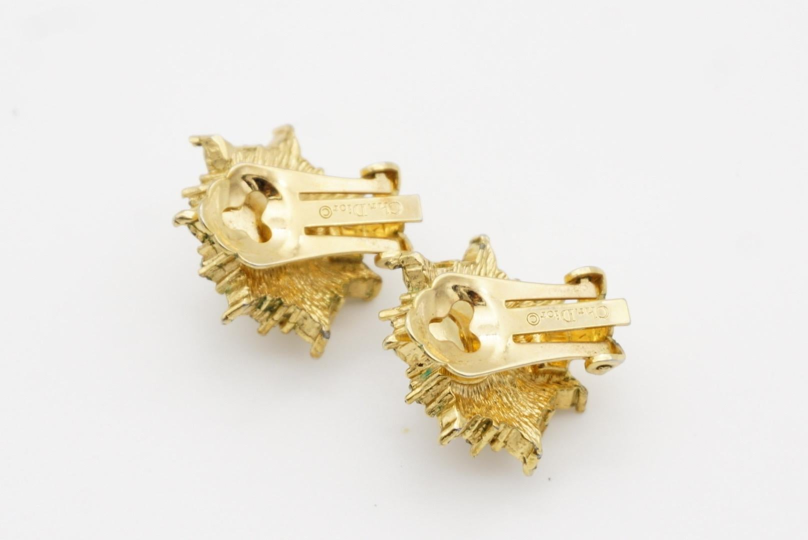 Christian Dior Vintage 1980s Radiant Flower Snowflake Pearl Crystals Earrings For Sale 7
