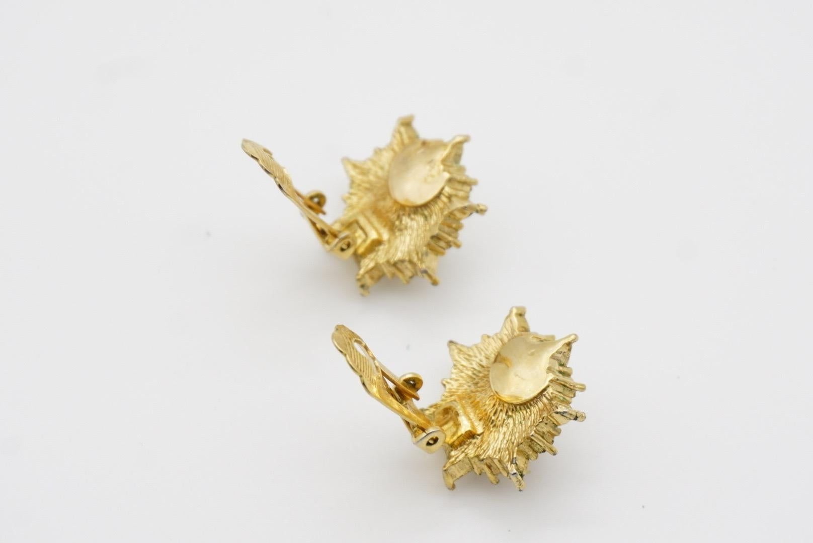 Christian Dior Vintage 1980s Radiant Flower Snowflake Pearl Crystals Earrings For Sale 8