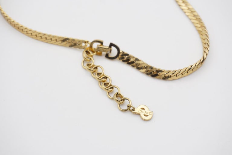 Christian Dior Vintage 1980s Rectangle Amethyst Purple Crystal Pendant