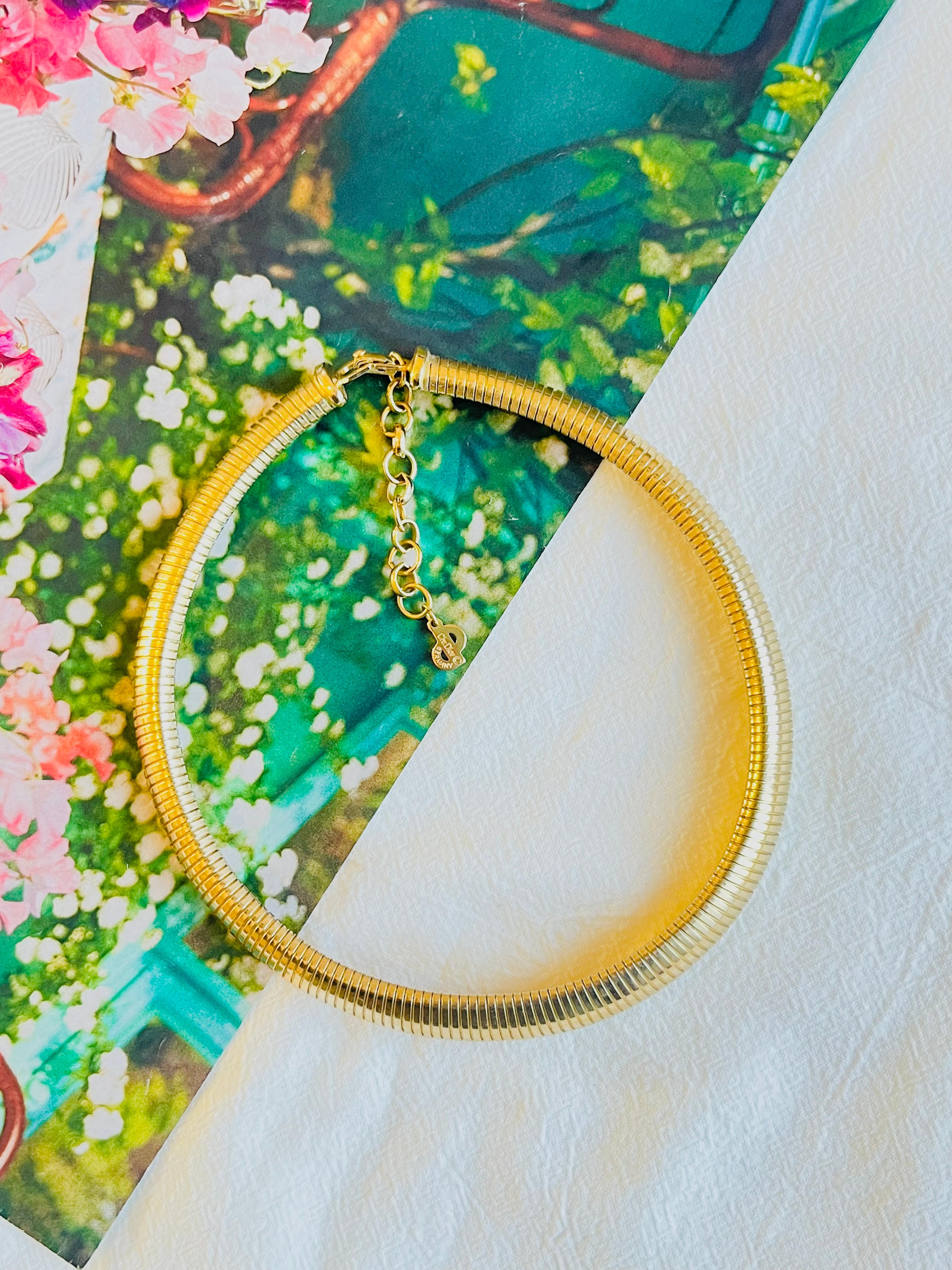 christian dior gold choker necklace