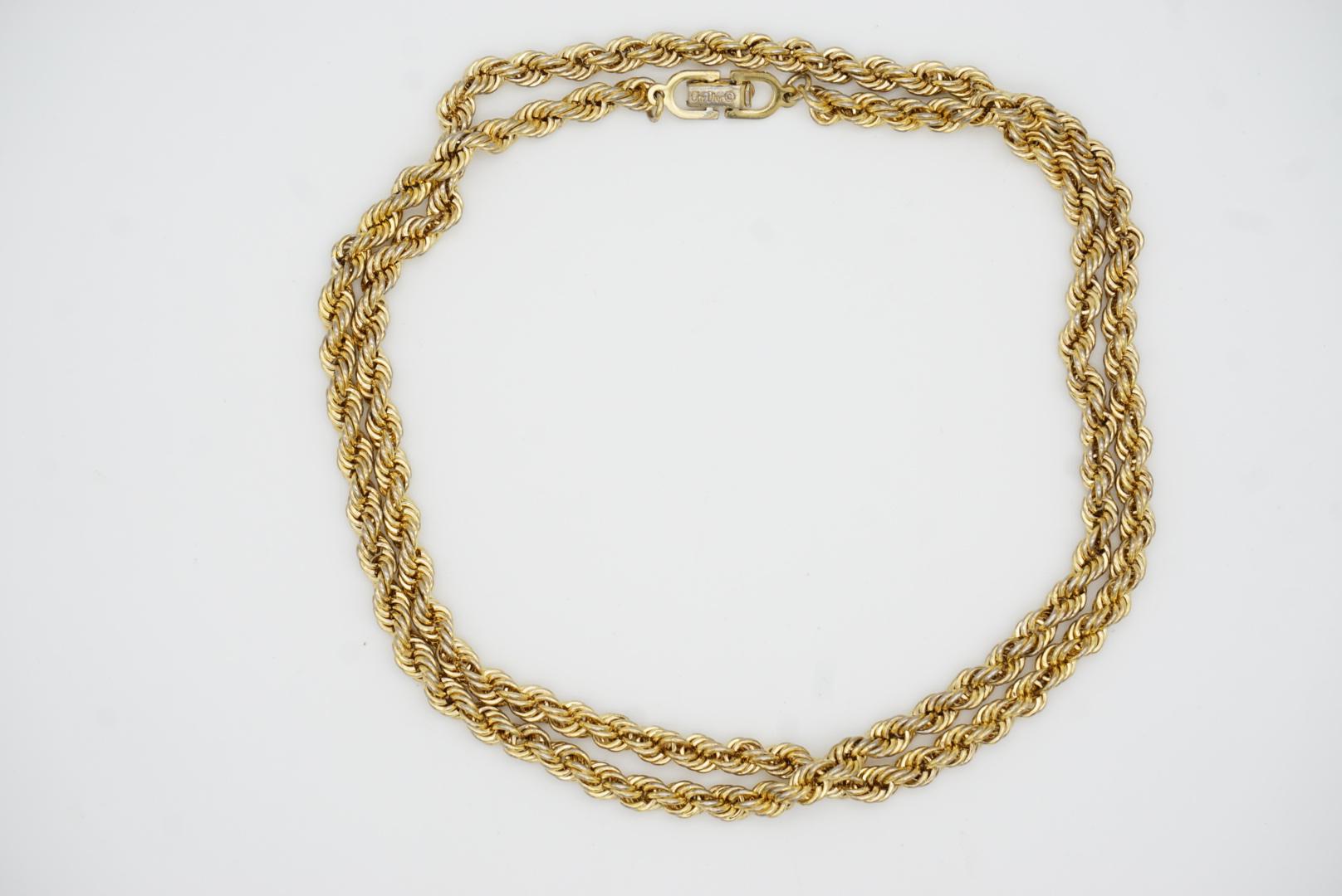 Christian Dior Vintage 1980s Rope Spiral Chain Versatile Long Necklace Bracelet For Sale 5