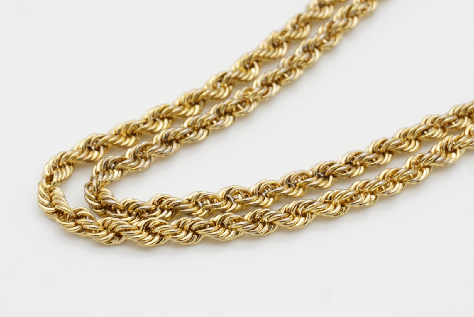 Christian Dior Vintage 1980s Rope Spiral Chain Versatile Long Necklace Bracelet For Sale 8