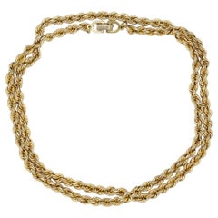Christian Dior Vintage 1980er Jahre Seil Spiral Kette Versatile Lange Halskette Armband