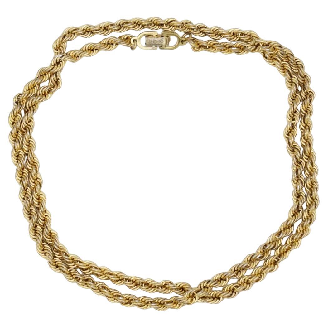 Christian Dior Vintage 1980s Unisex Rope Spiral Twist Chain Rope Versatile Modenrist Long Necklace Bracelet, Gold Tone

Good condition. Light scratches or colour loss. Still very good to wear. 100% genuine. 

A unique piece. Signed 