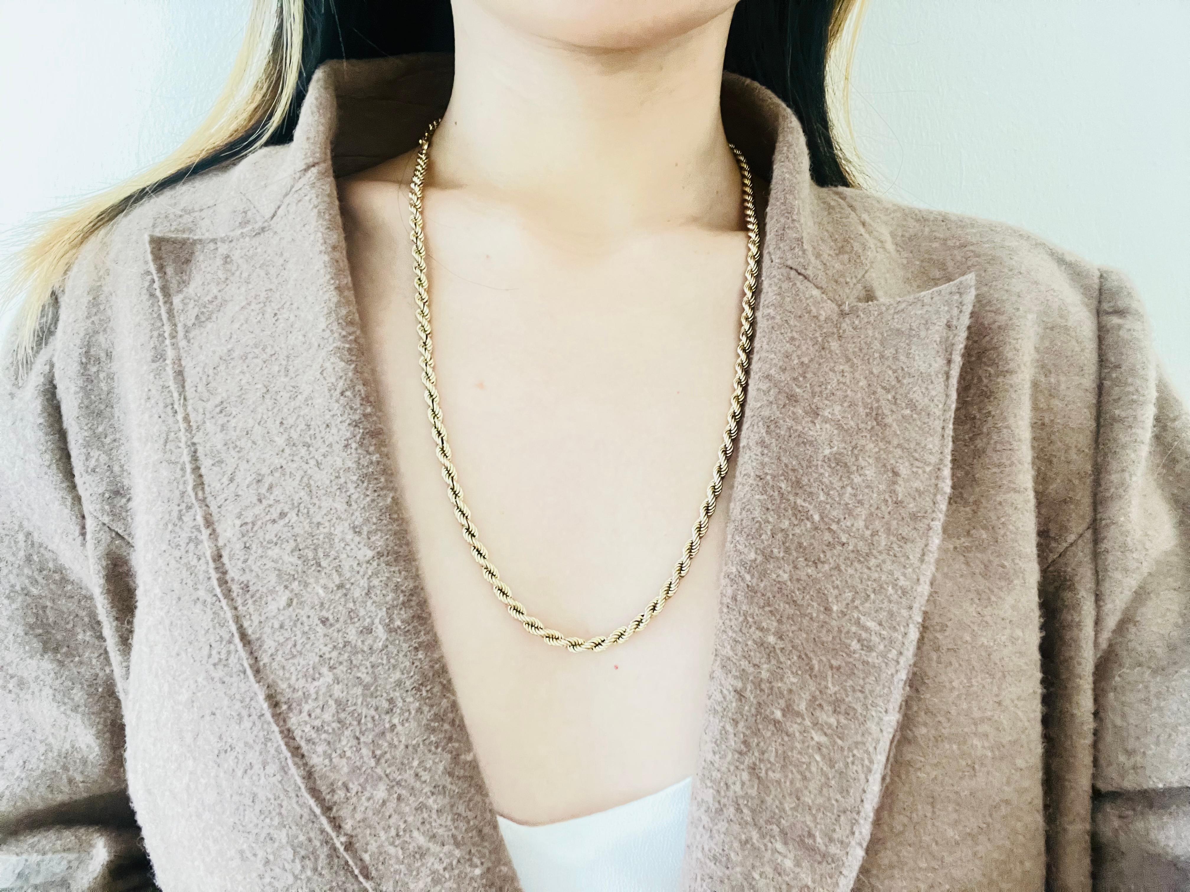 Christian Dior Vintage 1980s Rope Spiral Chain Versatile Long Necklace Bracelet For Sale 1
