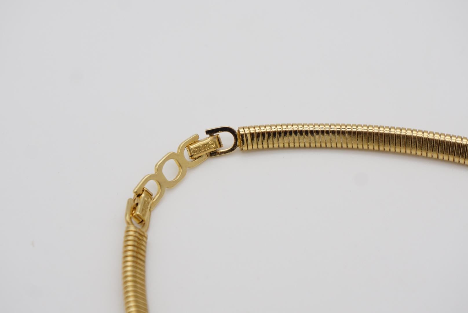 Christian Dior Vintage anni '80, rubino, cristalli trasparenti, fiocco interlock, collana a costine in vendita 6