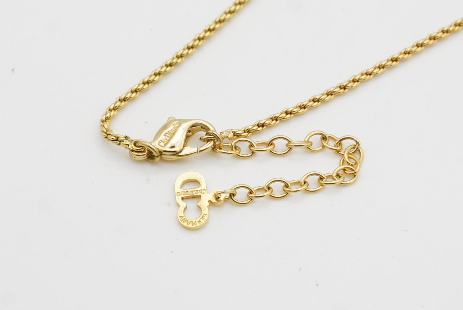 Christian Dior Vintage 1980s Sapphire Crystals Water Tear Drop Pendant Necklace For Sale 10