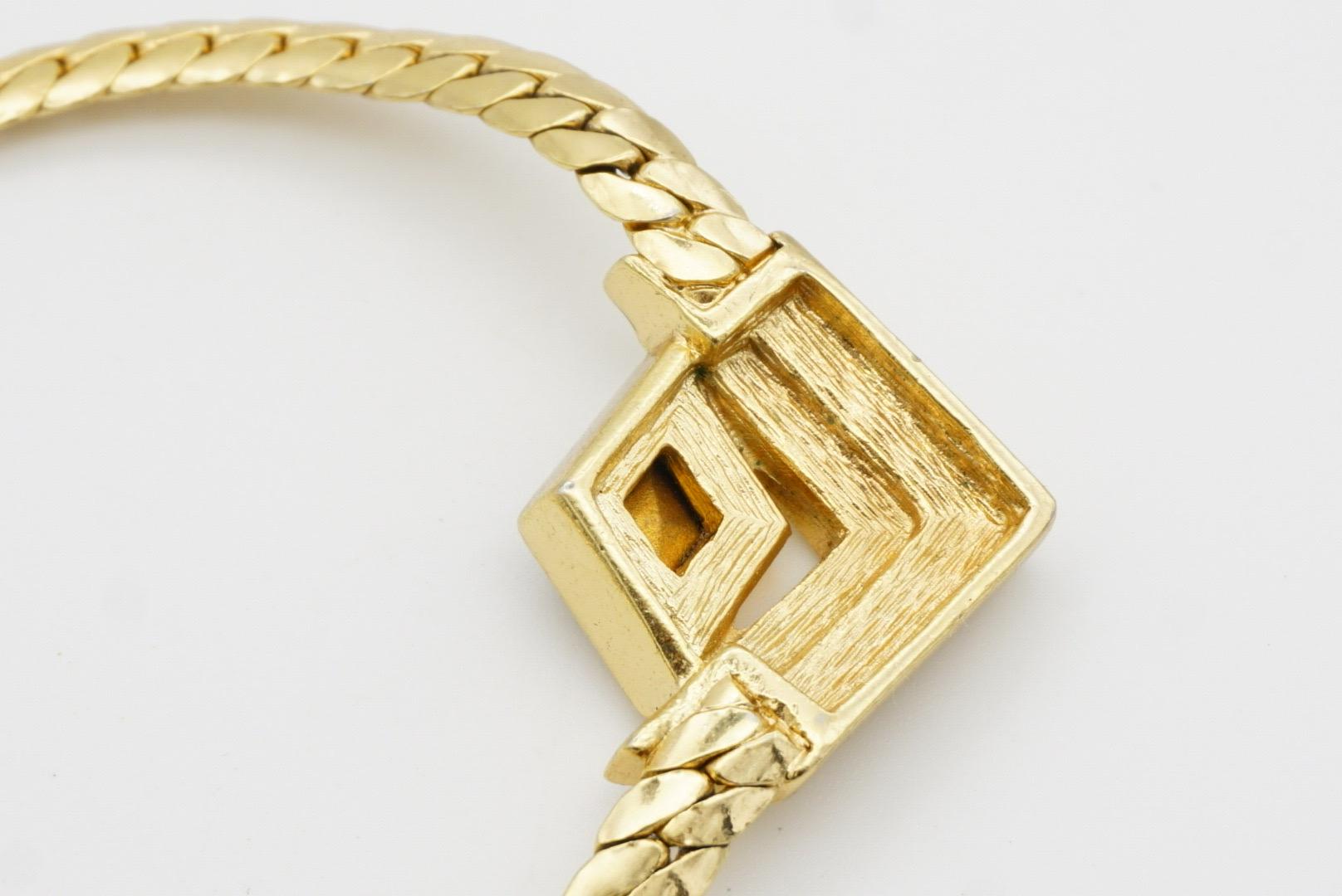 Christian Dior Collana vintage anni '80 con zaffiro, diamante e cristalli a doppio triangolo in vendita 6