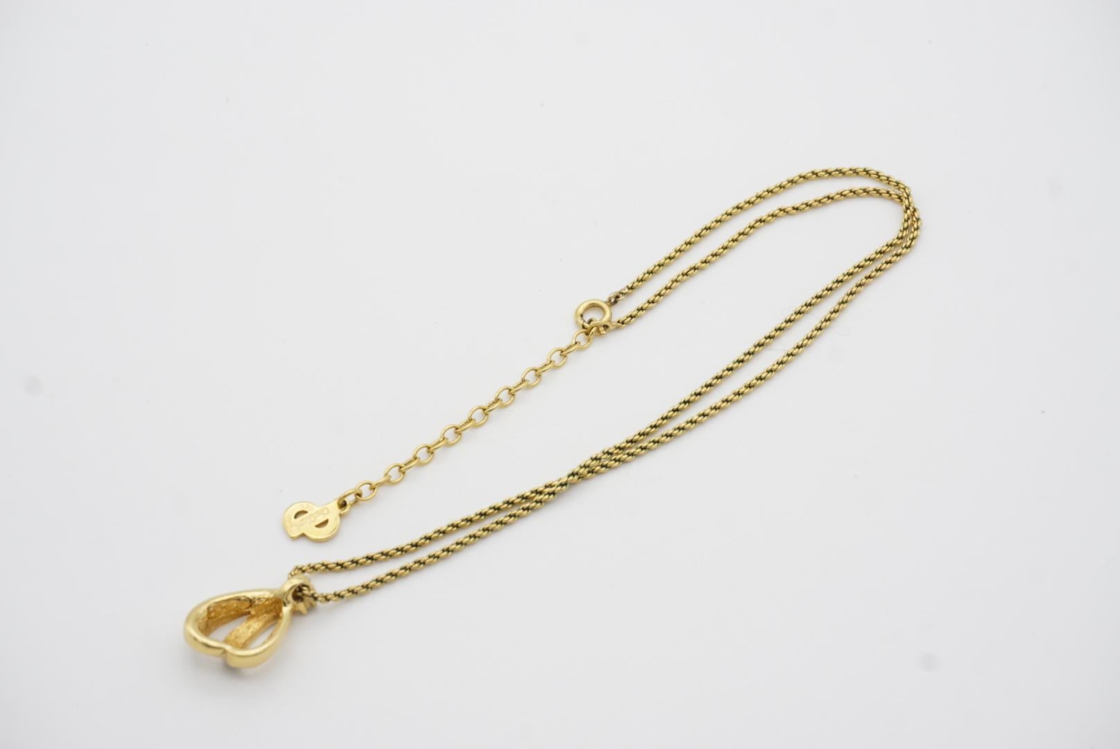 Christian Dior Vintage 1980s Shell Petal Crystal Black Enamel Pendant Necklace For Sale 10