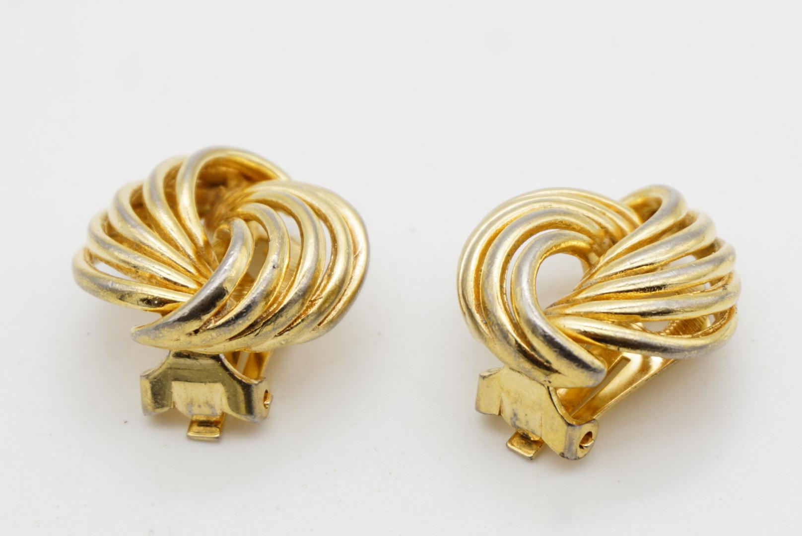 Christian Dior Vintage Años 80 Pendientes de clip de cuerda entrelazada en espiral de diez vueltas en venta 5