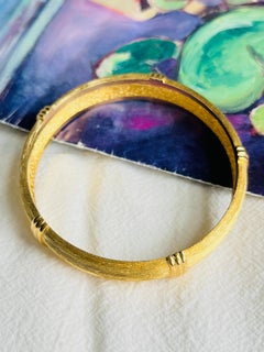 Christian Dior Vintage 1980s Textured Modernist Classic Cuff Bangle Bracelet