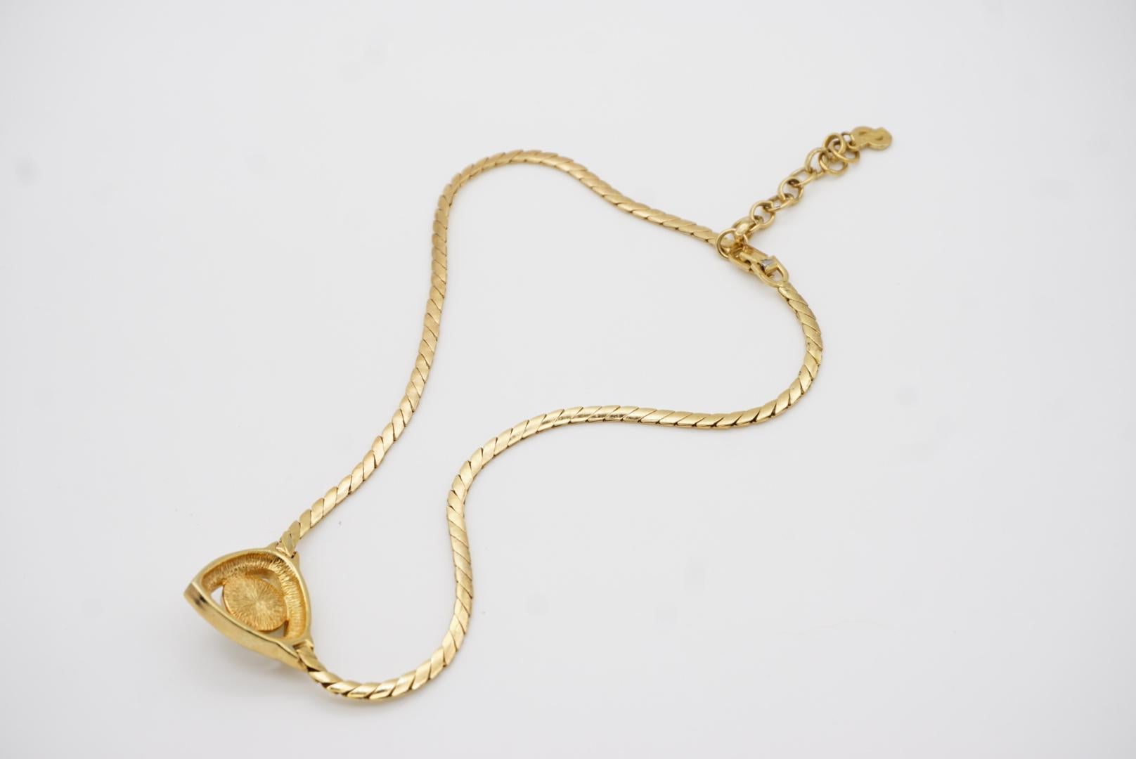 Christian Dior, collier vintage des années 1980, triangle ajouré, perles blanches et cristaux en vente 8
