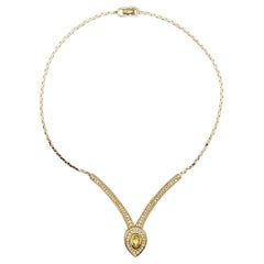 Christian Dior, collier goutte d'eau vintage des années 1980, triangle, topaze, citrine et cristal
