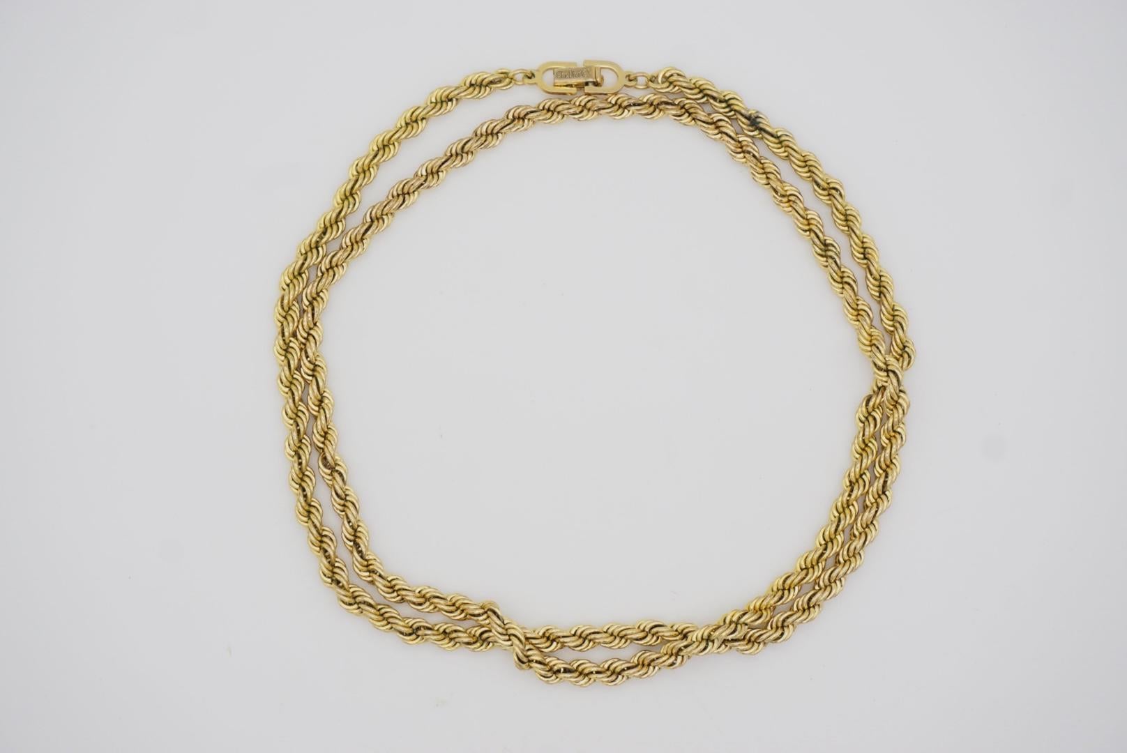 Christian Dior Vintage 1980 Twist Chain Rope Versatile Long Necklace Bracelet en vente 5